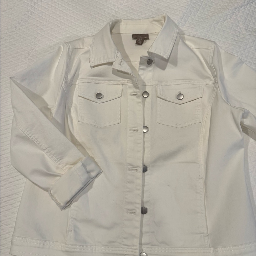 Chico’s Women's White Denim Jacket
